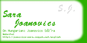 sara joanovics business card